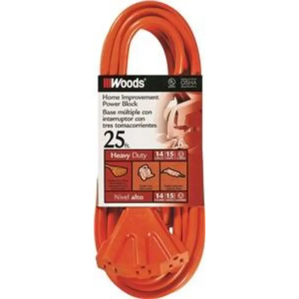 3 OUTLET POWER CORD, 25 FOOT