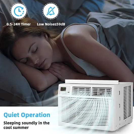Costway 10000 BTU Window Air Conditioner, Off-White, FP10138UC-WH