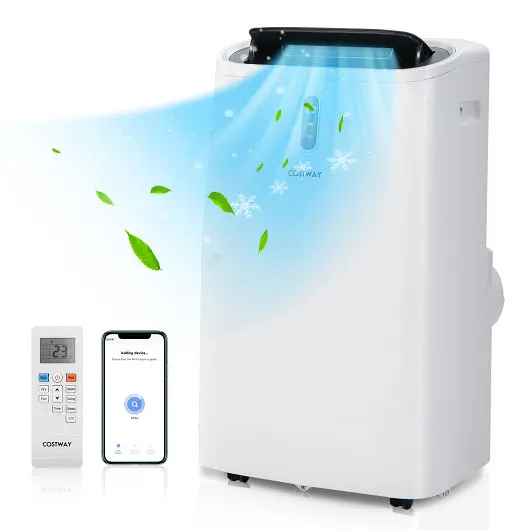 Costway 14000 BTU Travel-friendly Air Conditioner APP and WiFi Regulation, Off-White, FP10116US-WH