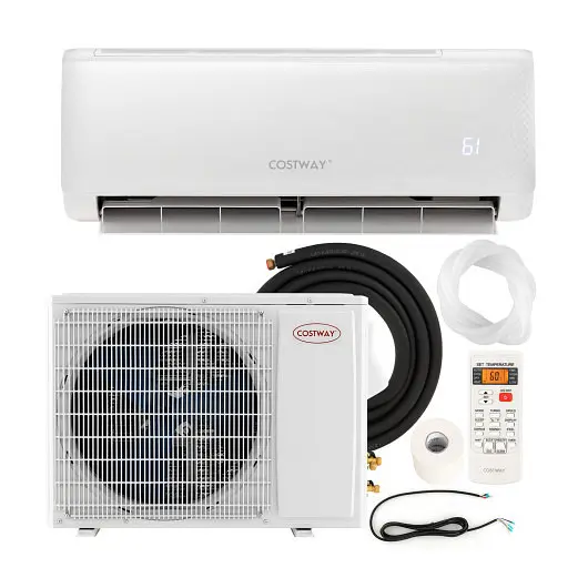 Costway 18000 BTU 21 SEER2 208-230V Ductless Mini Split Air Conditioner and Heater, FP10518US-WH+