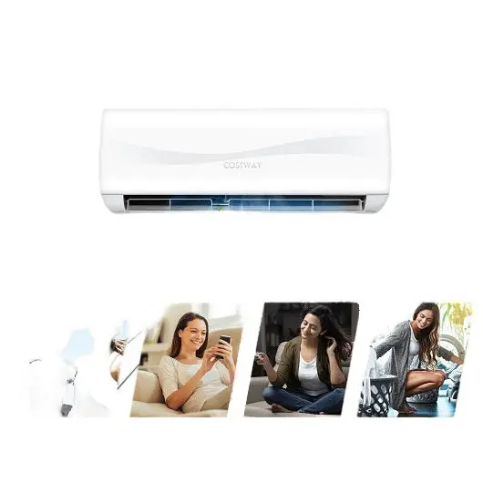 Costway 18000 BTU 19 SEER2 208-230V Ductless Mini Split Air Conditioner and Heater, FP10318US-WH+