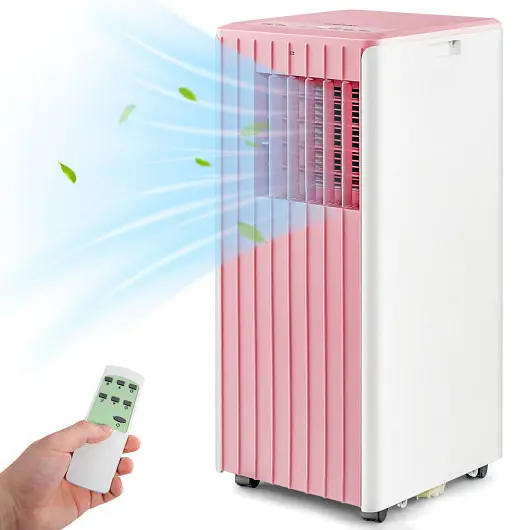 Costway 3--1 10000 BTU Air Conditioner Humidifier and Intelligent Sleep Mode, Pink, FP10347US-PI