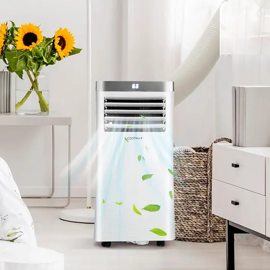 Costway 8000 BTU 3--1 Travel-friendly Air Conditioner Remote Regulation, White, FP10122US-WH