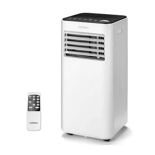 Costway Flexible 10000 BTU Travel-friendly Air Conditioner Fan Dehumidifier Sleep Mode, Cream, FP10265US-BK