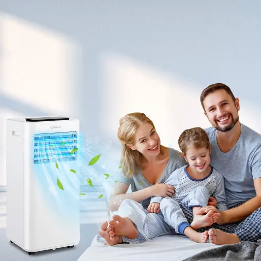 Costway Plug-and-Play 8000 BTU Travel-friendly Air Conditioner Fan Dehumidifier Sleep Mode-8000 BTU, FP10267US-WH