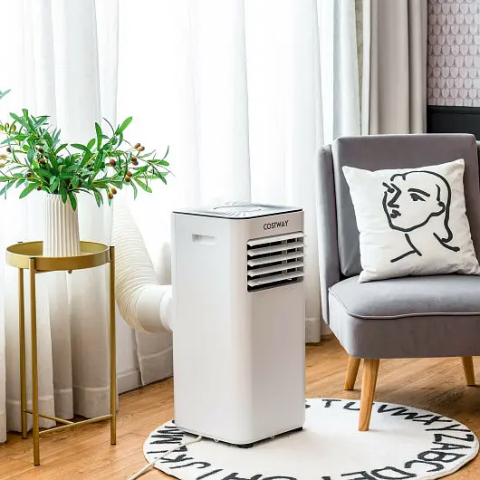 Costway Travel-friendly Air Conditioner 10000 BTU Evaporative Air Cooler Dehumidifier, White, FP10286US-WH