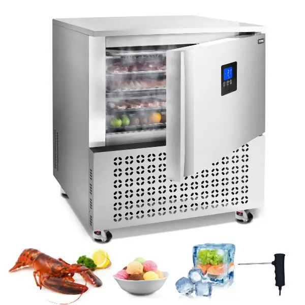 VEVOR 114L Commercial Blast Freezer 5 Trays Blast Chiller Chest Seafood Gelato, HXSDJ120L40C0A0HAV1