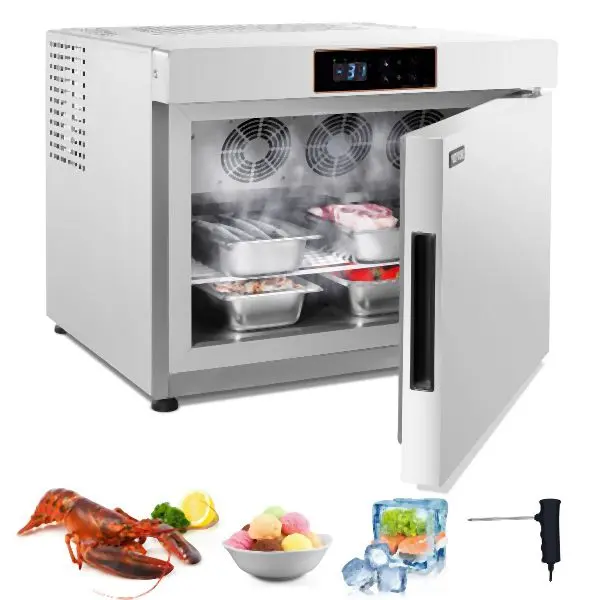 VEVOR 32L Commercial Blast Freezer 4 Trays Blast Chiller Chest Seafood Ice Cream, HXSDJ32L4TRA45XDOV1