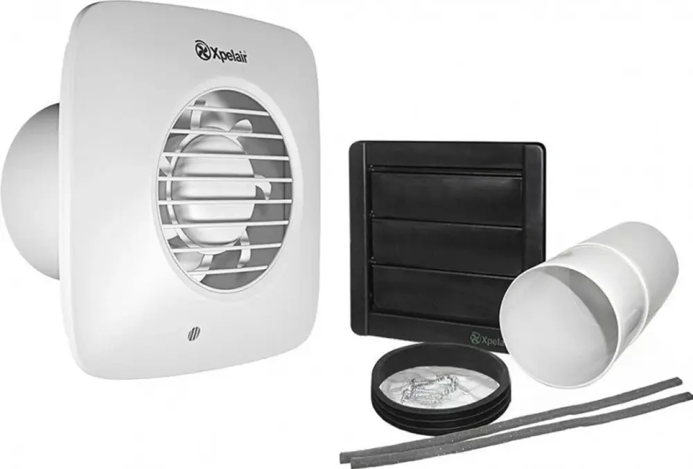 Xpelair Simply Silent DX100PIRS Square 100mm PIR Fan Wall Kit