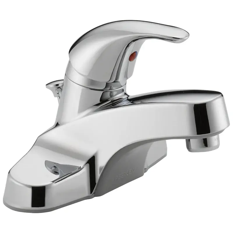 Peerless P136LF Bathroom Faucet, 1.2 gpm, 1-Handle, Metal, Chrome Plated, Lever Handle, Normal Spout
