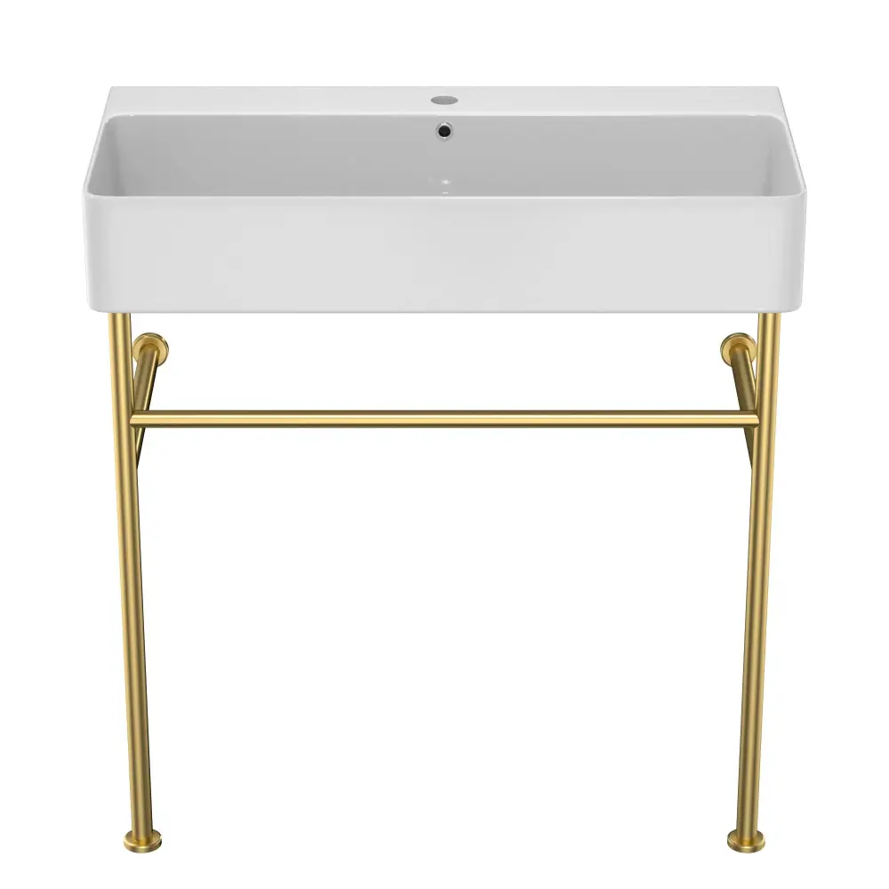 Ceramic Console Bathroom Sink Overflow