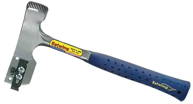 Estwing E3-CA Shingle Hammer Replaceable Blade and Gauge, 28 oz Head, Milled Head, Metal Head, 12-1/2 OAL