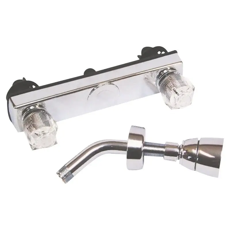 US Hardware P-008PN Shower Faucet, Plastic, Chromium Plated, 2-Handle