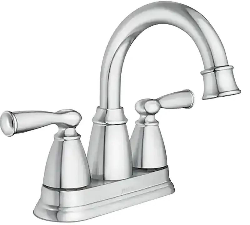 Moen Banbury 84943 Series Centerset Bathroom Faucet, High-Arc Spout, Chromium, 6-1/2 Plate Size, 5-5/8 , 1.2 gpm
