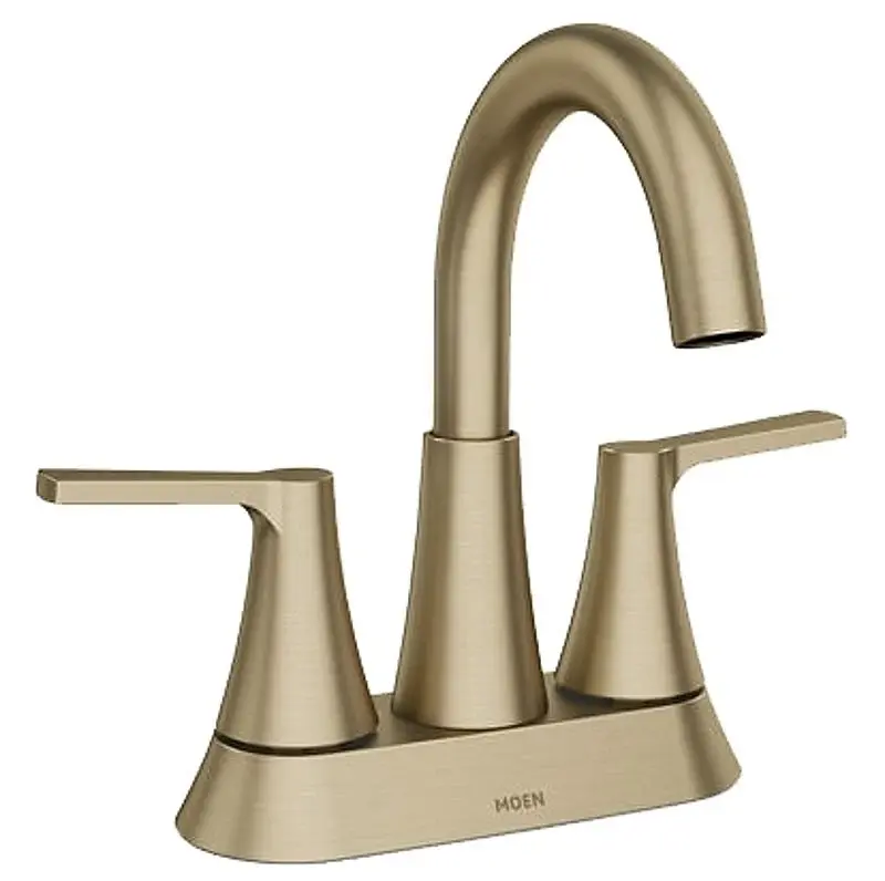 Moen Mikah 84311 Series 84311BZG Bathroom Faucet, 1.2 gpm, 2-Handle, 3-Faucet Hole, Metal, Bronzed Aurum