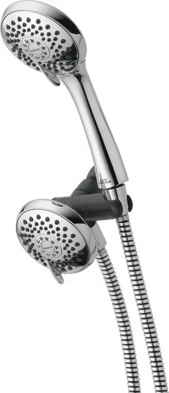 Peerless 76313C Shower Head Hand Shower, 1.75 gpm, 3-Spray Function, Acrylic, Chrome, 60 L Hose, 3-3/4 Dia