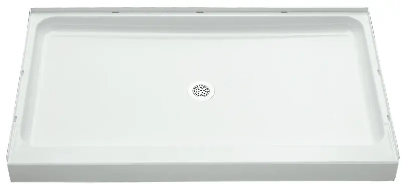 Sterling Ensemble 72131100-0 Shower Base, 60 L, 34 W, 5-1/2 H, Vikrell, Snow, Alcove Installation