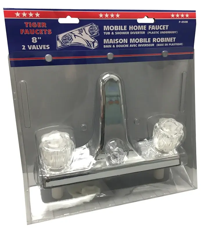 US Hardware P-050B Tub and Shower Diverter, Chrome, 2-Faucet Handle, Polycarbonate