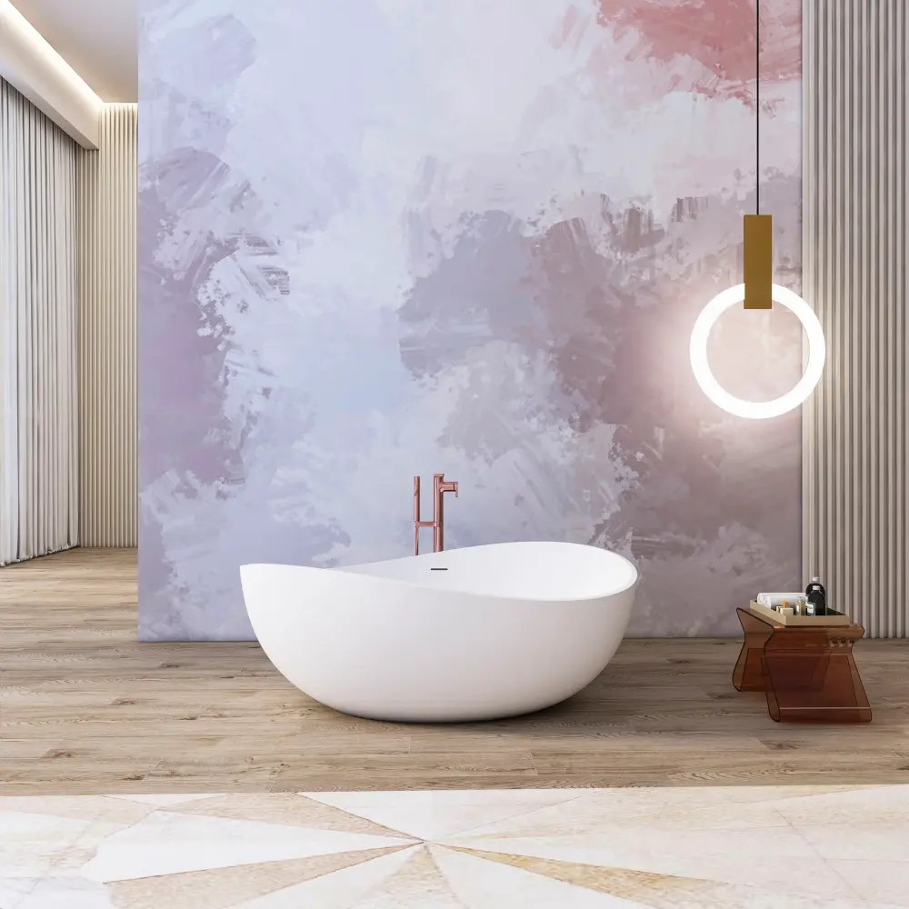 Freestanding Plain Surface Soaking Bathtub Bathroom