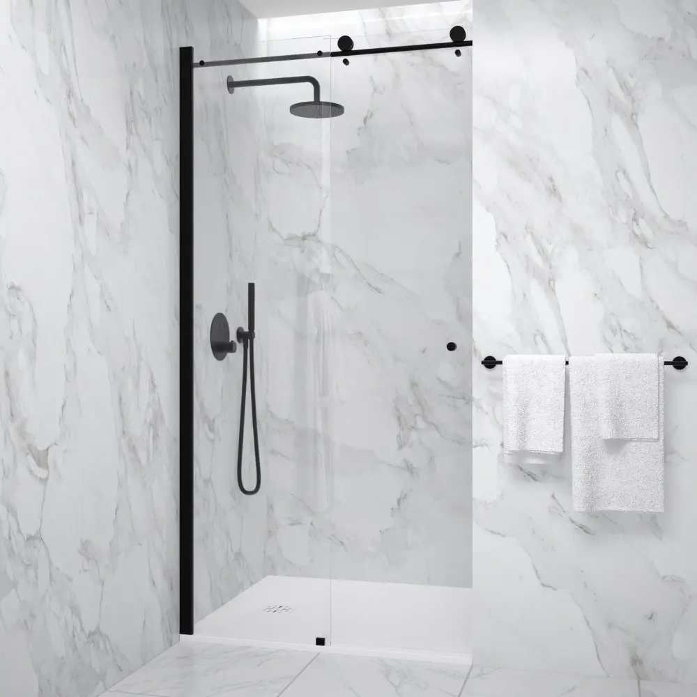 Sliding Shower Door - 1000mm Matt Jet-black