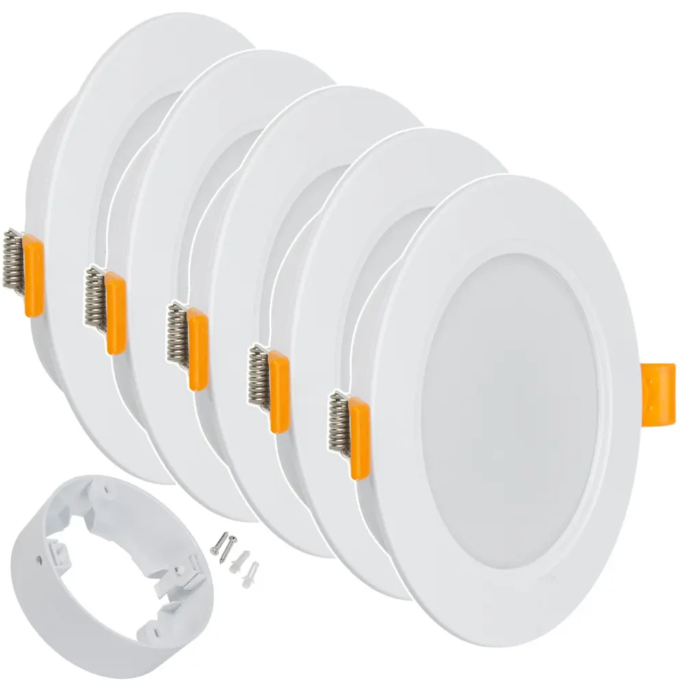 Maclean MCE371 R 5x ceiling LED panel, flush mounted SLIM, 9W, Neutral Snow 4000K, 120*26mm, 900lm, + Maclean MCE376 R 5 x...