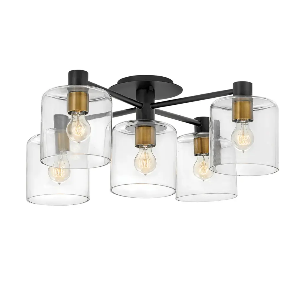 Axel 5 Airy Semi-flush - Black