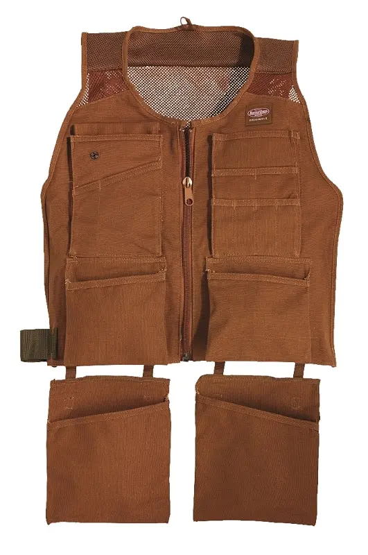 Bucket Boss 80450 SuperVest, L/XL Waist, Duck cloth, Brown, 14-Pocket