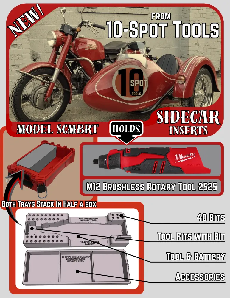 Packout SideCar Insert M12 Brushless Rotary Tool (ScMBRT) Locking Lid