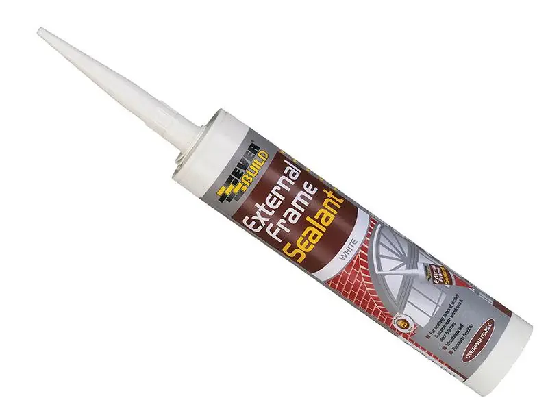 Everbuild External Frame Sealant, Interior And Exterior Apply, Permanently Flexible, Mould-Resistant White 290ml (Pack 3)