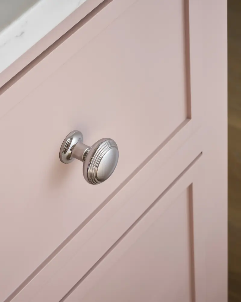 Premium Solid Brass Barlow Cabinet Knob Medium - Shiny Nickel