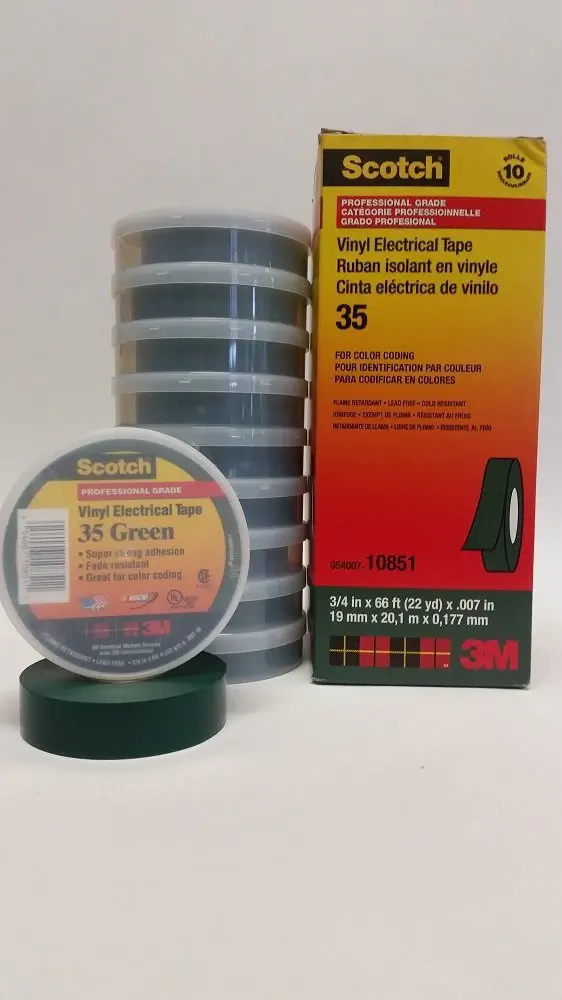 3M 35 3/4" Mint Scotch Vinyl Electrical Tape No. 35
