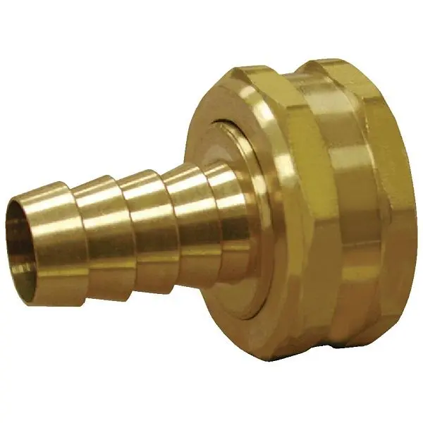 Anderson Grooved Metals 3/4 Inch Barb x 3/4 Inch FHT Yellow Brass Hose Swivel, 737046-1212 Anderson Metals