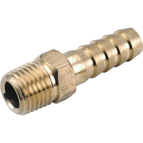 Anderson Hardened Metals 1/4 Inch ID x 1/4 Inch MPT Brass Hose Barb, 5 per case, 757001-0404 Anderson Metals