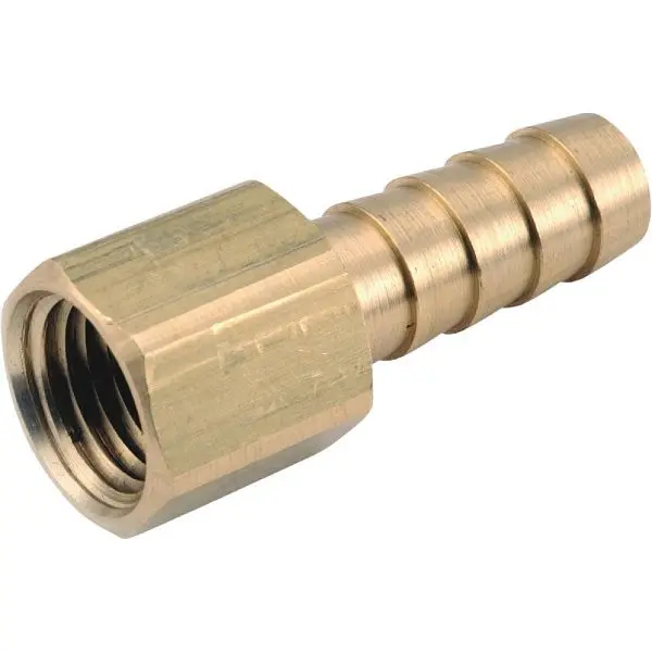 Anderson High-Strength Metals 3/8 Inch ID x 1/4 Inch FPT Brass Hose Barb, 5 per case, 757002-0604 Anderson Metals