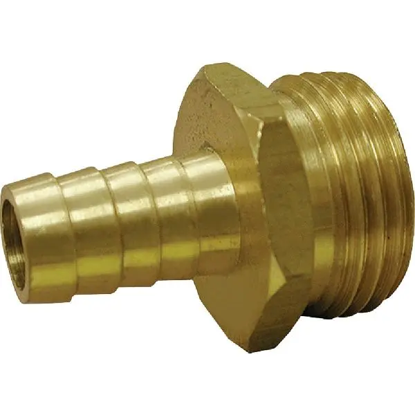 Anderson Metals 5/8 Inch Barb x 3/4 Inch MHT Brass Alloy Hose Barb, 737048-1012