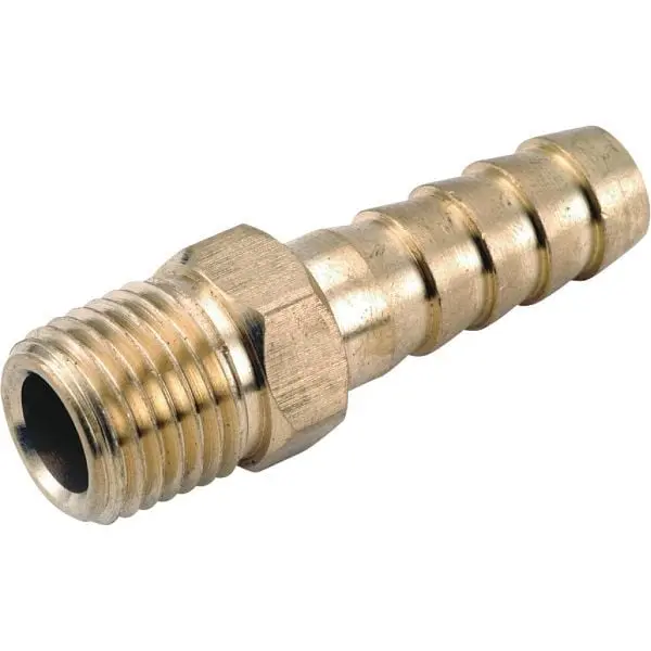 Anderson Sleek Metals 5/8 Inch ID x 1/2 Inch MPT Brass Hose Barb, 5 per case, 757001-1008 Anderson Metals
