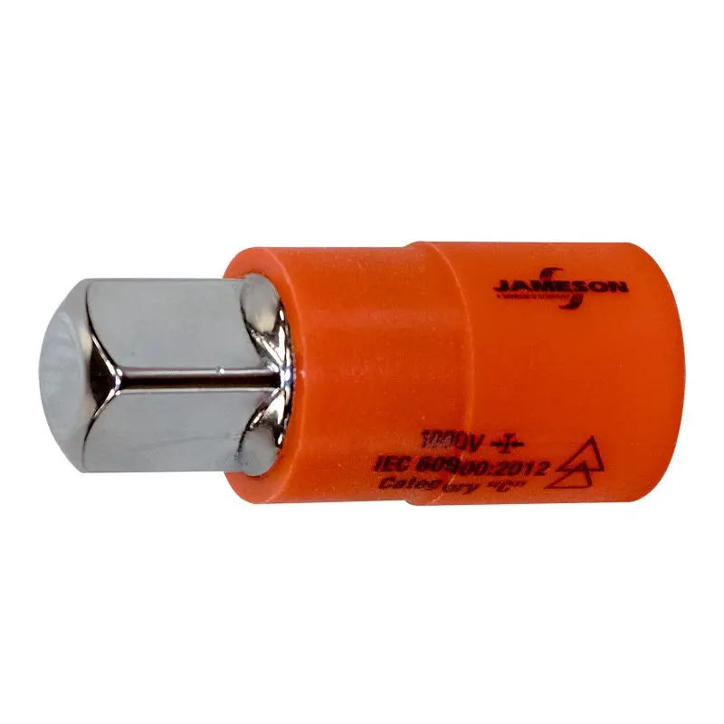 Jameson Water-Resistant 1000V Insulated Socket Modifyer, 1/2" Drive x 3/8", JT-SK-04401