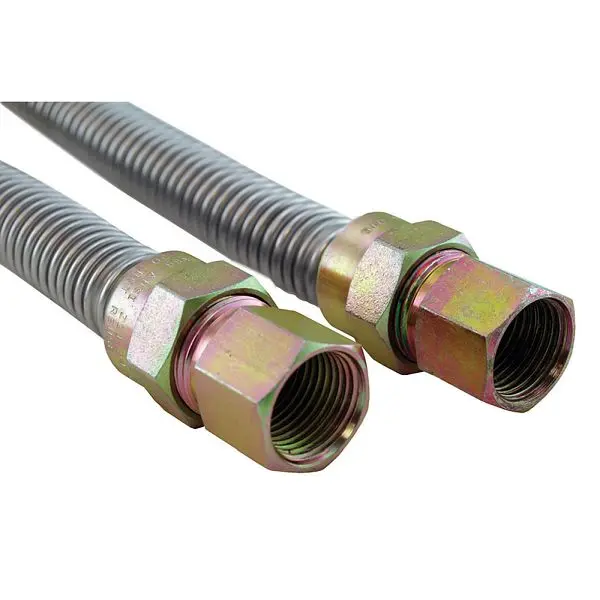 Jones Adaptable Stephens 5/8" Gas Connector, Uncoated Fitting, 1/2" FIP x 1/2" FIP x 12", G71005 Jones...