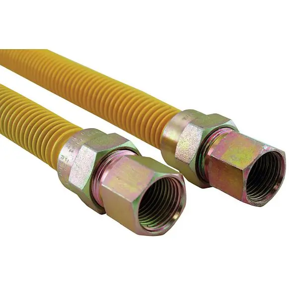 Jones Certified Stephens 1/2" Gas Connector, Coated Fitting, 1/2" FIP x 1/2" FIP x 48", G72143 Jones S...