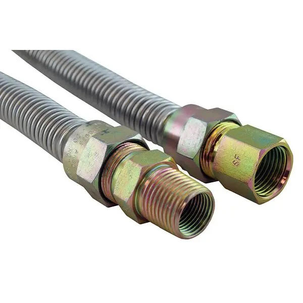 Jones Certified Stephens 5/8" Gas Connector, Uncoated Fitting, 1/2" FIP x 3/4" MIP x 60", G71066 Jones...