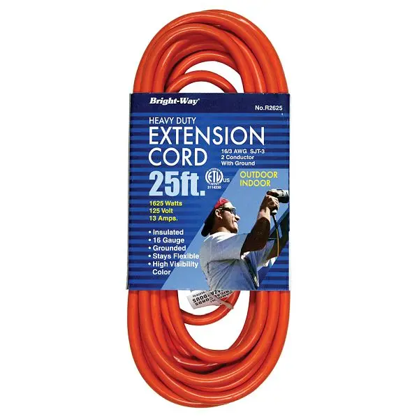 Jones Compact Stephens 16/3 25 ft. Orange Extension Cord, E25001 Jones Stephens