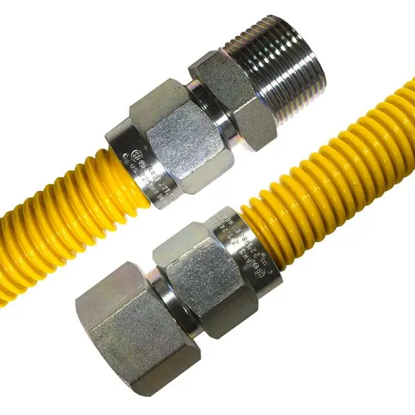 Jones Top-Tier Stephens 1" OD Gas Connector, Coated Fitting, 1” FIP x 1” MIP x 18”, G76015 Jones Stephens