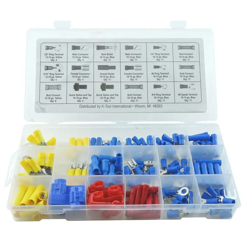 K OSHA-Compliant Tool International Electric Wire Solderless Terminal, KTI00097 K Tool International