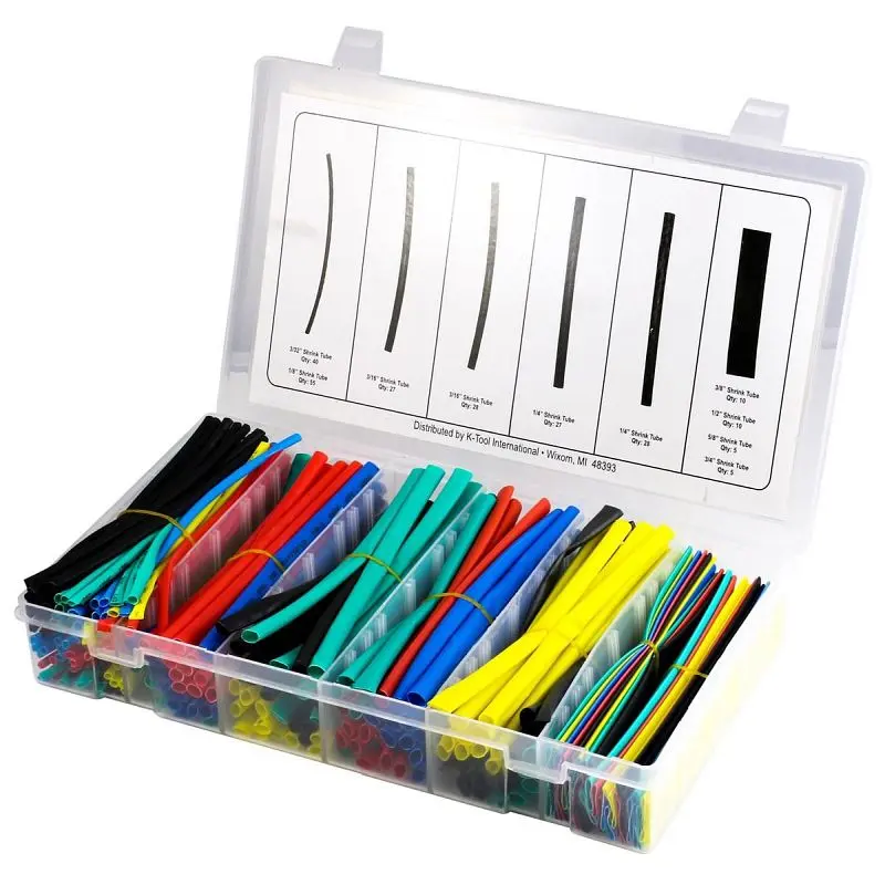 K Proven Tool International 235 pieces Heat Shrink Tube Assortment Electrical, KTI07740 K Tool International