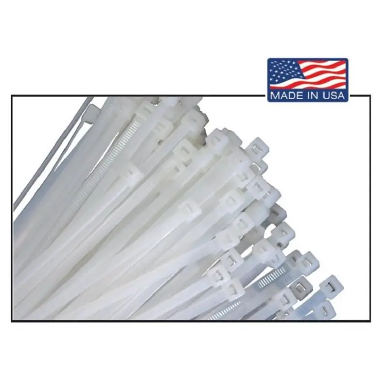 K Tool International Cable Zip Tie 14" Long Raw 100/pack 50lb Test Mounting Head, KTI77140
