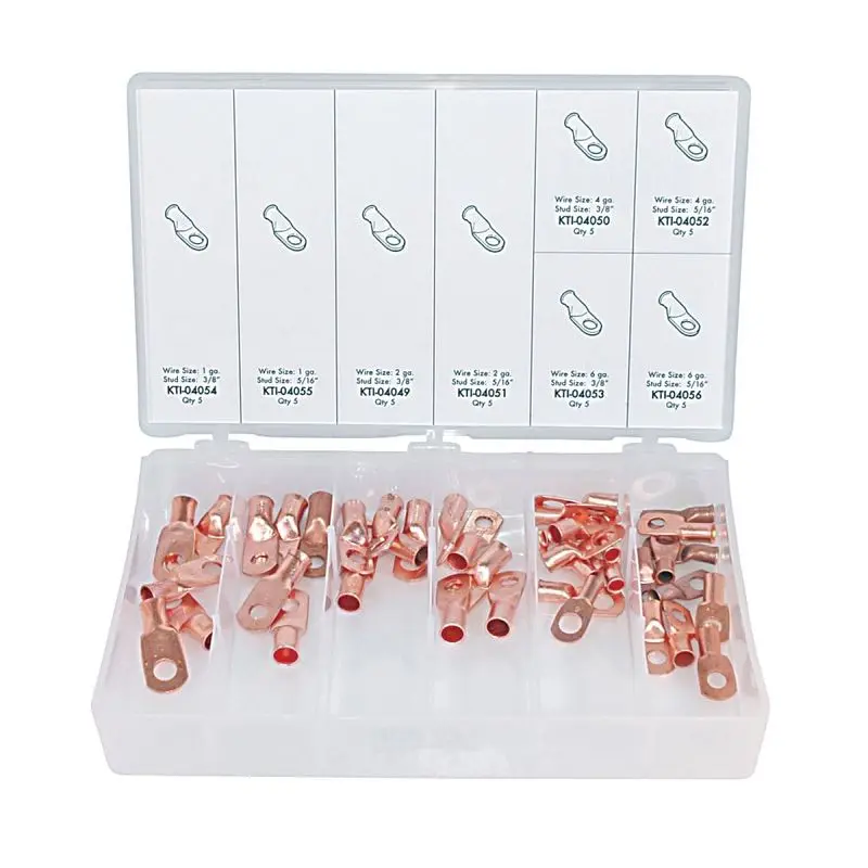 K Tool International 40 pieces Copper Lug Kit, KTI00007