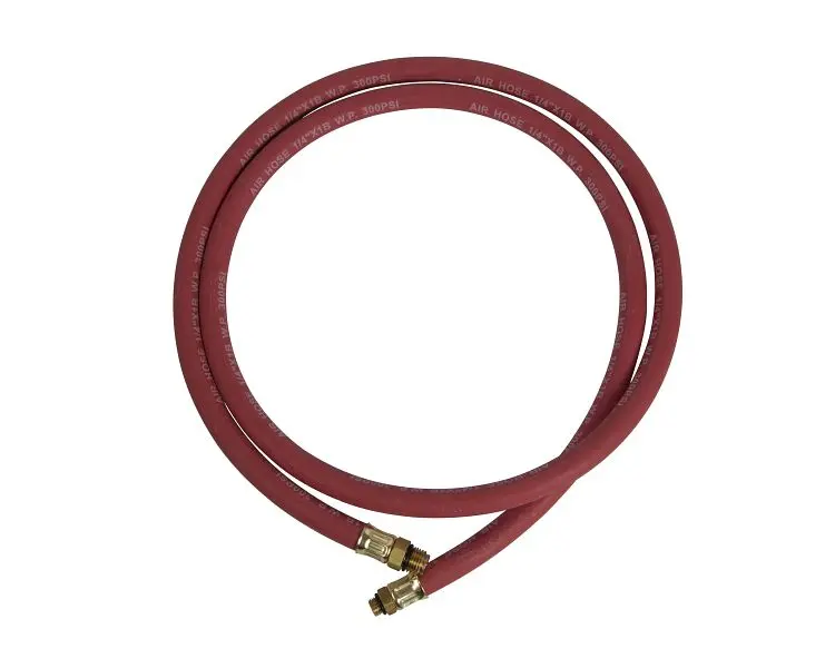 STEELMAN 5-Foot Rubber Air Hose 1/4-Inch NPS and 3/8-Inch -24 Copper Alloy Fittings, 60036