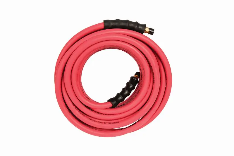 STEELMAN Biodegradable 50-Foot x 3/8-Inch ID Rubber Air Hose 1/4-Inch NPT Brass Fittings, 60395