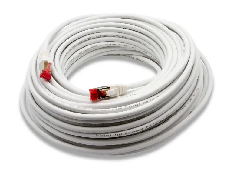 Triplett CAT 6A 10GBPS Professional Grade, SSTP 26AWG Patch Cable 75' Off-White, CAT6A-75WH