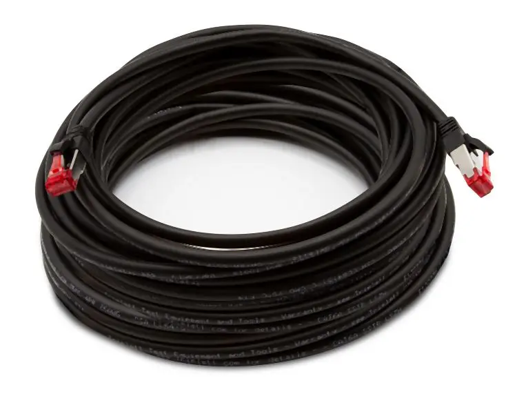 Triplett Luminous CAT 6A 10GBPS Professional Grade, SSTP 26AWG Patch Cable 75' Black, CAT6A-75BK